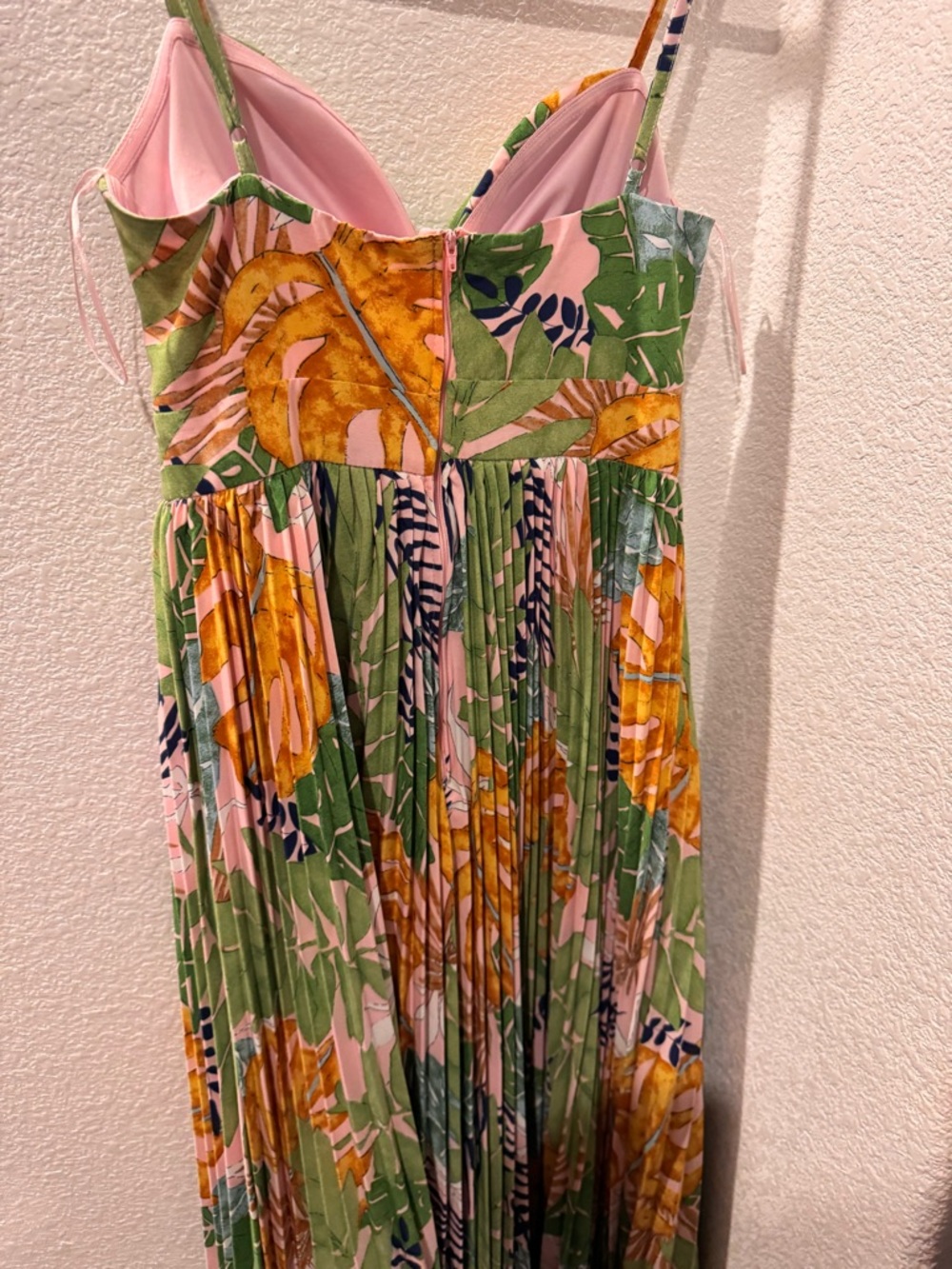 Green Pink & Yellow Tropical Maxi Dress - Picture 2 of 5